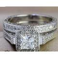 IR storeTwo Rings  Wedding Ring Sets  Rings Women's 2pc White Gold Filled CZ Wedding Engagement Ring Bridal Sets & Stainless Steel Wedding rings.. 