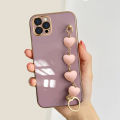 COROGI for iPhone 12 Pro Max Back Cover with Love Heart Bracelet Chain Stylish 6D Plating Shiny Cases Soft Silicone Mobile Phone Case Pouch for Girls. 