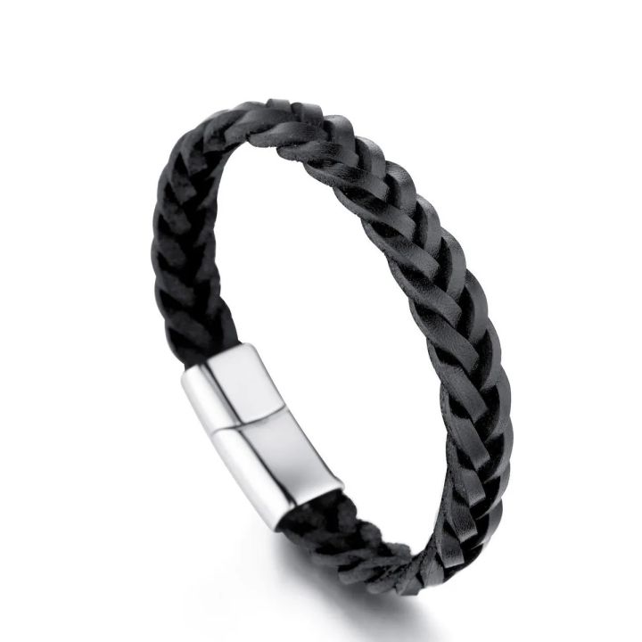 Watch Zone Black Lather Bracelet Bands For Men
