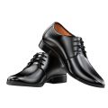 Fortune Wear Men's Black Laced Leather Shoes. 