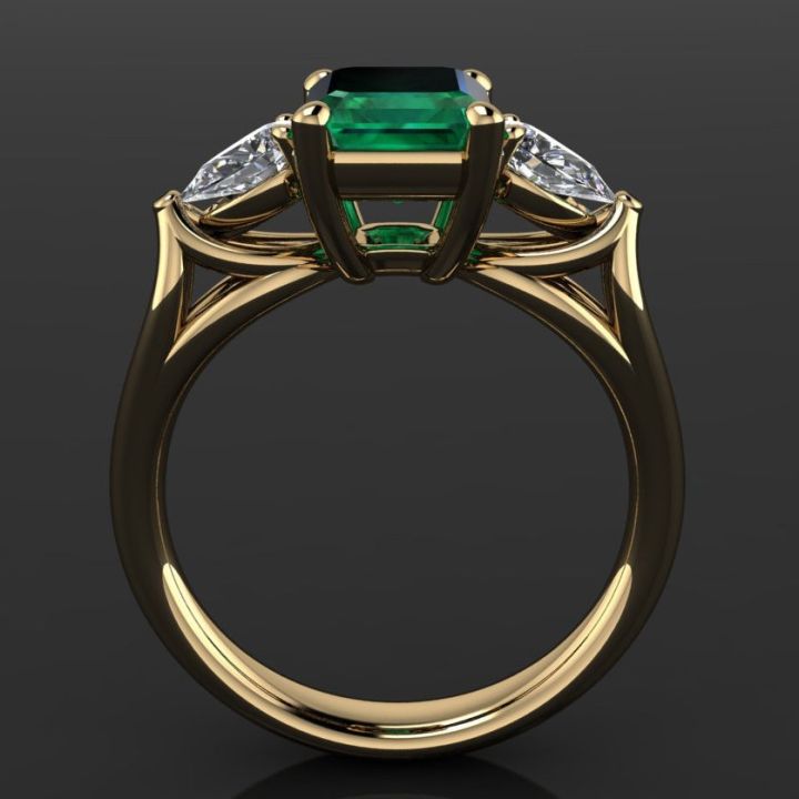 14k Gold Jewelry Green Emerald Ring for Women Bague Diamant Bizuteria Anillos De Pure Emerald Gemstone 14k Gold Ring for Females
