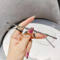 【ALLGOOD】Uni Fashion  Anti Blue Light Glasses Clear Glasses Computer Glasses WYB Style Rimless Eyeglasses Plain Eyewear Face Decor. 
