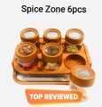 Rack - Masala Rack - Masala Box Set - Spice Jar Rack - Spice Jars with Spoon 6 Pcs Set Random Colors 250g. 