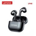bluetooth Earbad Lenovo LP40 TWS bluetooth 5.0 Earphone Wireless Earbuds HiFi Stereo Bass Dual Diaphragm Type-C IP54 Waterproof Sport Headphone with Mic - white. 