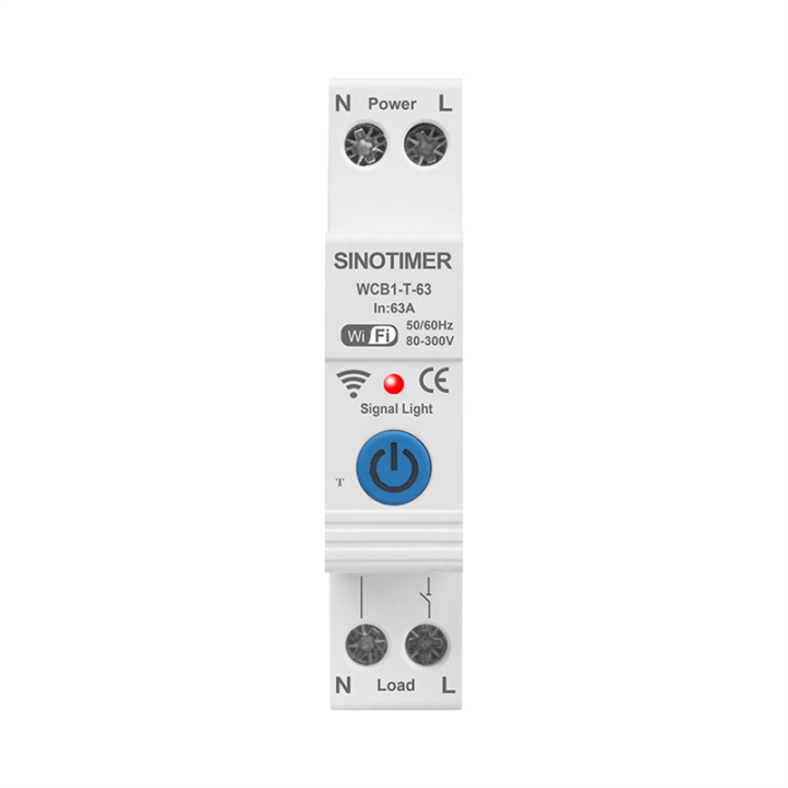 Circuit Breaker Smart WiFi Wireless Control Smart Circuit Breaker for Household Appliances Suitable for Smart Home 63A 80-300V