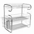 3 layer Stainless Steel G shape Dish Rack Plate Stand Kitchen Rack Stand Cutlery holder Organizer Kitchen Accessories Best Quality. 