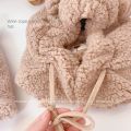 Cute Little Bear Scarf Hat Warm One Piece Hat Female Winter Student Lamb Hair Korean Version Hooded Mask Plush Hat. 