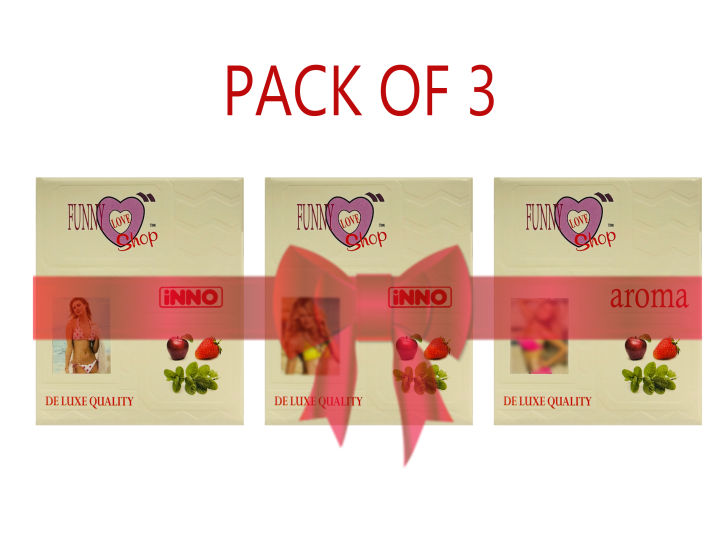 Aroma Pack of 9 Condoms - Dotted & Lubricated strawberry apple mint