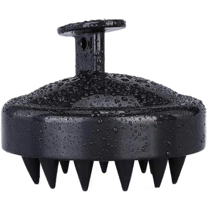 Shampoo massager brush - Hair Scalp massager brush with soft silicon bristles-BLACK colour