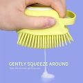 2 pcs Combo Silicone Body Massage Bath Brush with Soap Dispenser and Silicon Body Back Scrubber & Massager for Deep Cleaning, Exfoliating& Massaging Hair Scalp & Body (Multicolor). 