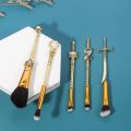 5pcs/set ONE PIECE Monkey D. Luffy Cartoon Metal Handle Makeup Brush Set Cosplay Women Accessories. 