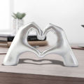 Heart Hand Model Romantic Heart Gesture Resin Statue for Home Office Wedding Decor Heart-shaped Gesture Statue. 
