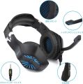 Gaming Headset, Over-Ear Headphones with Noise Cancelling Microphone and Breathable Ear Pads, Bass Surround Sound & Glowing LED Light, Versatile Compatibility Game Headset for PC Switch. 