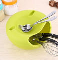 Double Layer Lazy Snack Bowl With Phone Holder. 