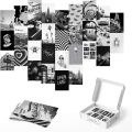 50 PCS Aesthetic Black Theme Photo Cards 4x6 Inch Glossy Prints for Wall Decor. 