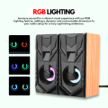 FunBug Super-Quality Wooden Speaker for PC & Laptop - USB 3.5mm Wired MultiMedia RGB Dual Gaming Speakers SoundBox for Computer, Games, Desktop, Home, Office, LCD, Mobile, LED TV with Bass Woofer & Stereo Acoustic Big Sound Base. 