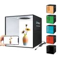 PULUZ 30cm Photo Studio Light Box Photography Portable Folding Photo Booth Shooting Tent Kit Dimmable CRI&gt;95 112pcs LED Ring Lightbox with 6 Colors Photo Backdrops. 
