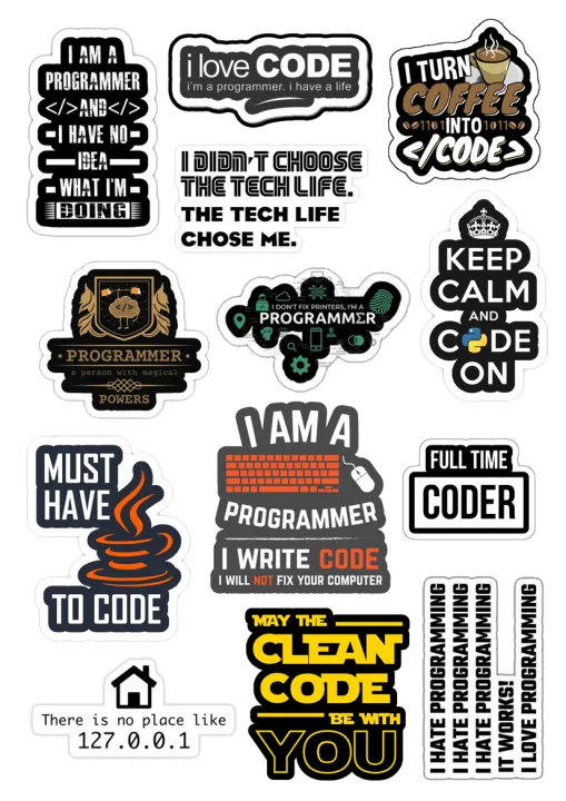 Programming%20Logo%20Text%20Stickers%20for%20Laptop%20Car%20Bike%20Phone%20Stickers%2013pcs%20-%20Image%202