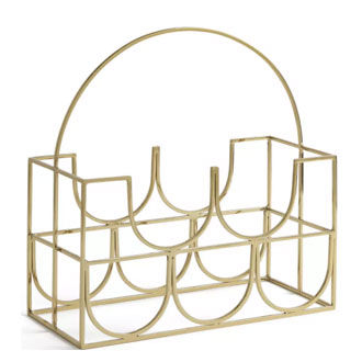 5 Bottle Stainless Steel Bottle Rack In Gold