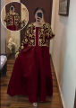 Sleevesless Airline Long Maxi With Sequence Embroidered Seperate Koti 2Piece Dress For Women  By Deals Mall. 