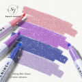 Sweet Journal 4PCS Shiny Pen Glitter Highlighters Planner Journaling Fluorescent Highlighter Sparkling Note-taking Highlighters Soft Color. 