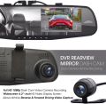 Rearview Mirror - 4.3” DVR Monitor Rear View Dual Camera Video Recording System in Full HD 1080p w/ Built in G-Sensor Motion Detect Parking Control Loop Record. 