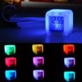 7 Colours LED Luminous Change Alarm Clock Digital Clock Cube Digital Alarm Clock Table Clock with Time Snooze Date Temperature Display for Children. 