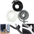 10Meter Flexible Spiral Cable Wire Protector USB Cable Organizer Computer Cord Protective Tube Clip Organizer Management Tools. 