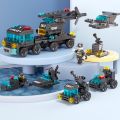 6 In 1 Mini Building Blocks DIY Police Car Fire Truck Castle Model Compatible Lego Bricks Kids Educational Toys Gifts. 