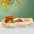 Bread Serving Baskets- Gold Plated Bread Trays with Inner-Large. 