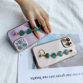 DEL for Samsung Galaxy M33 5G Back Cover with 3D Love Heart Wristband Chain Fashion Bracelet Shiny Plating Phone Case Soft Silicone Protective Cover. 
