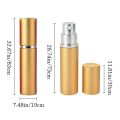 5ml Metal Aluminum Perfume Atomizer Travel Portable Liquid Container for Cosmetics Mini Empty Refillable Bottle. 