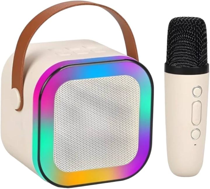 "Media Croma Colorful Bluetooth Karaoke Speaker with AI Voice Changer & Wireless Mic – Perfect for Parties & Gifts!"