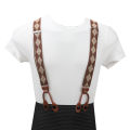 Unisex Vintage Suspenders Men Braces Adjustable 6 Button Suspender Elastic Y-Shape Strap Pants Trousers Brown Leather PU. 