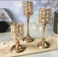 Original Product-Candle Holder, Crystal Metal Glass Candlesticks for home decor,Wedding/holiday/Party, best for decoration-Golden. 