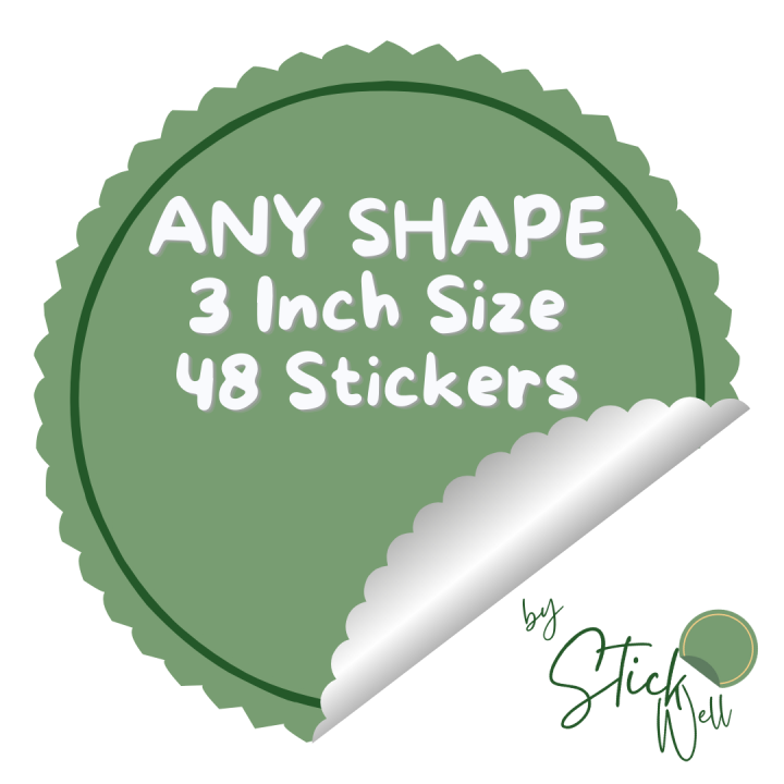 48 Premium 3 Inch Stickers - Custom Shape Labels for Logo, Product ...