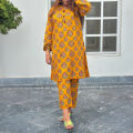 Bindi Style 2-Piece Block Printed Ready-to-Wear Dress for Women. 