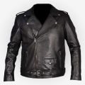 Men's Southside Black Snake Logo Real Leather Jacket. 
