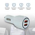 Portable Car USB Charger For Mobile Phone with 3.0 Fast Charging Dual Adapter. 