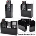 Wall Mount Remote Control Holder Clear Acrylic Media Organizer Storage Box Coffee Table and Nightstand Convenient Remote Control Caddy … (One/Two/Three Compartments Black). 