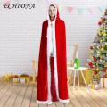 ECHIDNA Santa Claus Cape Flurry Trim Lady Long Style Role Play Christmas Cloak. 