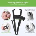 Body Fat Caliper Measuring Device Combination And Body Fat Percentage Measurement Chart To Measure Male And Female Body Fat. 