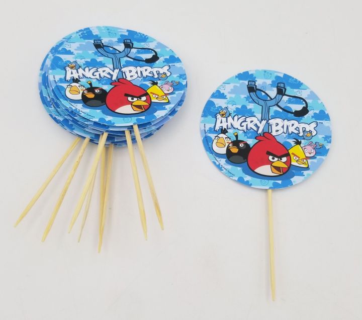 ANGRY BIRDS THEME CUPCAKE TOPPERS PACK OF 10 CUPCAKE TOPPERS