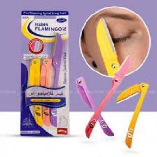 Pack Of 3- Feather Flamingo Facial Razor for Face, Eyebrows & Body shaving | 3-Piece Facial Touch-up Razor | Flamingo Facial Razors for Face, Eyebrows & Body Hair Removal | Facial Razors for Body, Face, Eyebrows Hair Removal