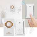 Wireless MP3 Doorbell Set Self-powered Remote Button + Receiver US Plug 100-240V. 
