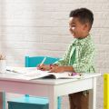 Vibrant Highlighter Table and 4 Chair Set - Durable Wooden Kids Furniture with Multicolor Chairs - Ideal for Play and Learning. 