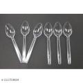 Disposable Transparent Plastic Spoon, (Pack Of 100), Disposable Cutlery, Disposable Plastic Spoons Pack of 100. 