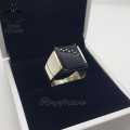 Black Aqeeq Ring for Men  Black Agate Stone Ring  Square Cut Black Aqeeq Stone Ring  Handmade Chandi Ring ( 925 Silver ). 