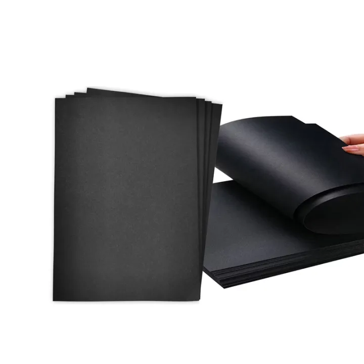 A4 Size Premium Black Paper – One Side Matte One Side Shiny – For Rigid ...