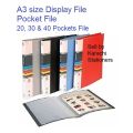 A3 size Display Plastic Sheet file Book Clear Pockets can display multicolor. 